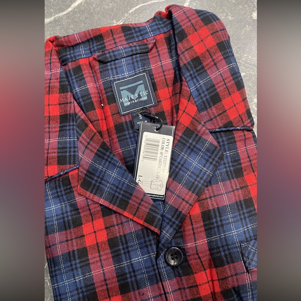 Majestic International Mens 100% cotton Flannel Pajamas New With Tags Sz M,L,XL